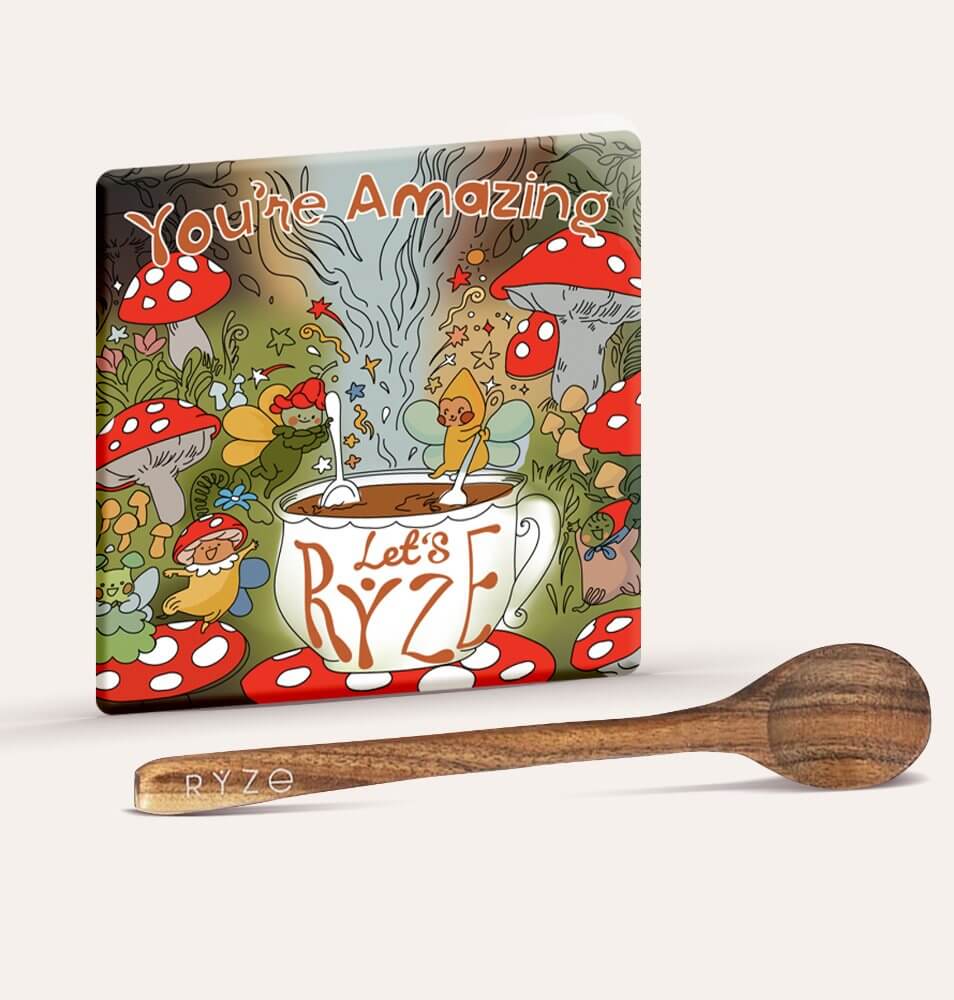 RYZE Mushroom Magnet + Acacia Spoon